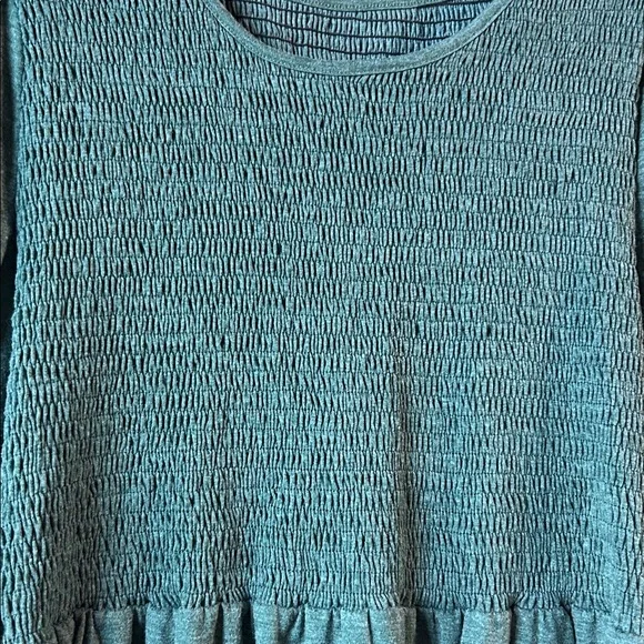 X-Large Green Smocked Babydoll Top - Picture 2 of 10